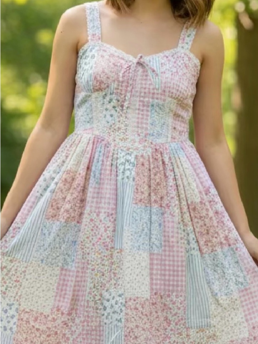 Patchwork Pink Floral Sun Dress